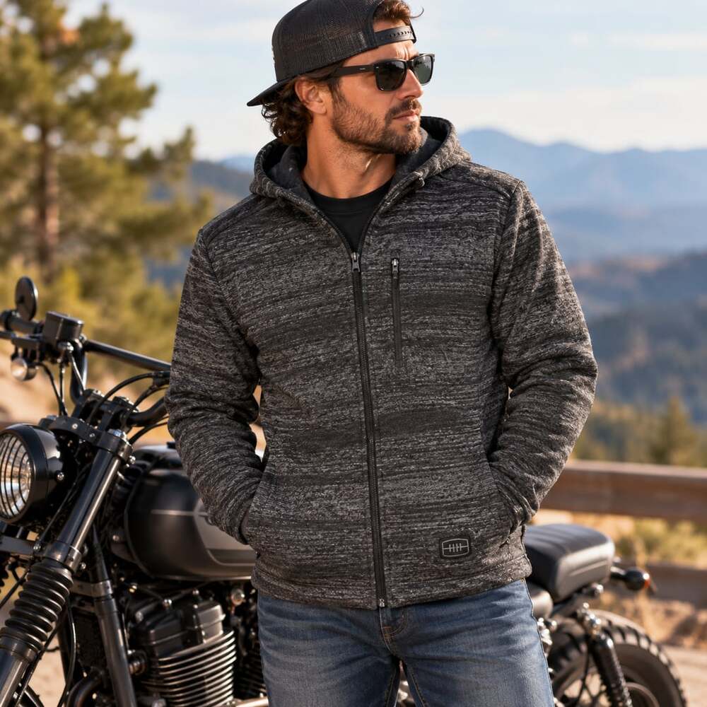 Harley-Davidson Full Zip Fleece Hoodie Size 3XL Charcoal Bikercore Motorsport
